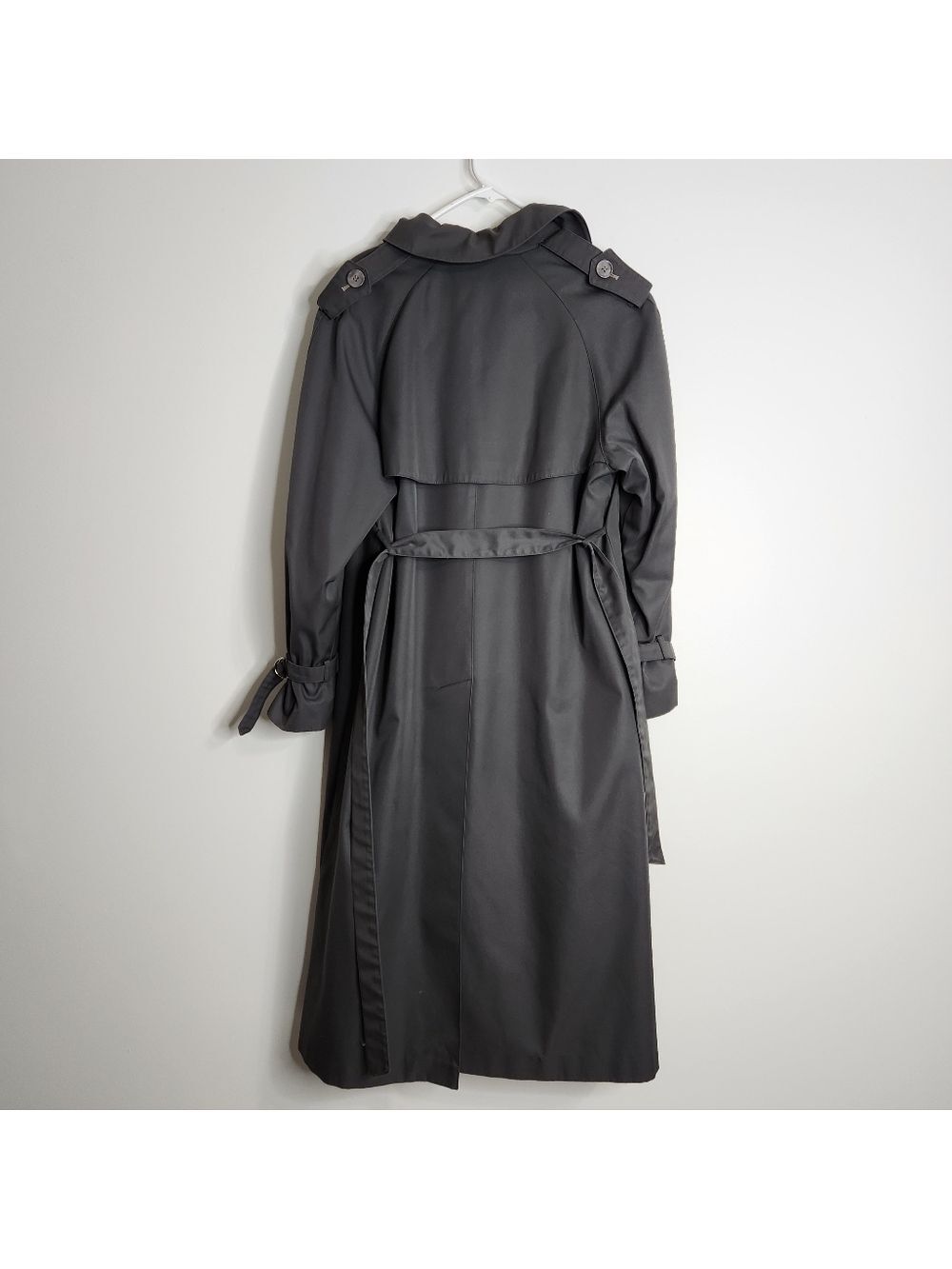 Vintage Hudson Bay Dark Grey Removable Liner Trenchcoat Size 12 - Picture 7 of 16
